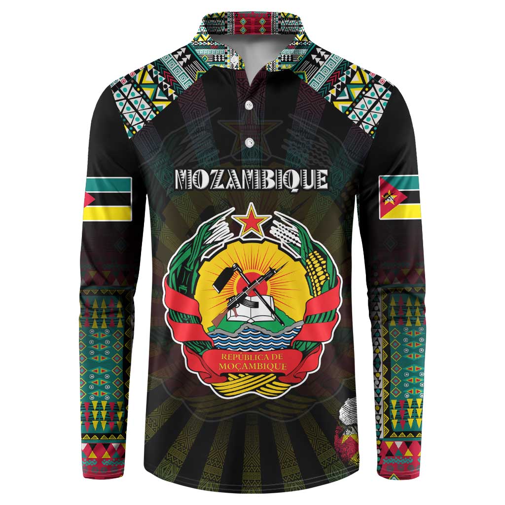 Personalized Mozambique Roots Button Sweatshirt African Map in Fingerprint and Tribal Colors