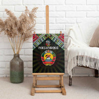 Mozambique Roots Canvas Wall Art African Map in Fingerprint and Tribal Colors