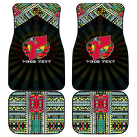 Mozambique Roots Car Mats African Map in Fingerprint and Tribal Colors