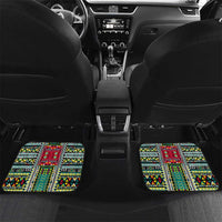 Mozambique Roots Car Mats African Map in Fingerprint and Tribal Colors