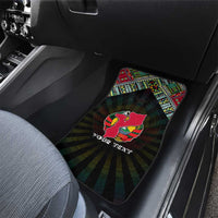 Mozambique Roots Car Mats African Map in Fingerprint and Tribal Colors