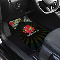 Mozambique Roots Car Mats African Map in Fingerprint and Tribal Colors