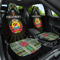 Mozambique Roots Car Seat Cover African Map in Fingerprint and Tribal Colors