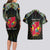 Personalized Mozambique Roots Couples Matching Long Sleeve Bodycon Dress and Hawaiian Shirt African Map in Fingerprint and Tribal Colors