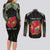 Personalized Mozambique Roots Couples Matching Long Sleeve Bodycon Dress and Long Sleeve Button Shirt African Map in Fingerprint and Tribal Colors