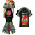 Personalized Mozambique Roots Couples Matching Mermaid Dress and Hawaiian Shirt African Map in Fingerprint and Tribal Colors
