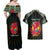 Personalized Mozambique Roots Couples Matching Off Shoulder Maxi Dress and Hawaiian Shirt African Map in Fingerprint and Tribal Colors