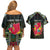 Personalized Mozambique Roots Couples Matching Off Shoulder Short Dress and Hawaiian Shirt African Map in Fingerprint and Tribal Colors