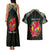 Personalized Mozambique Roots Couples Matching Tank Maxi Dress and Hawaiian Shirt African Map in Fingerprint and Tribal Colors