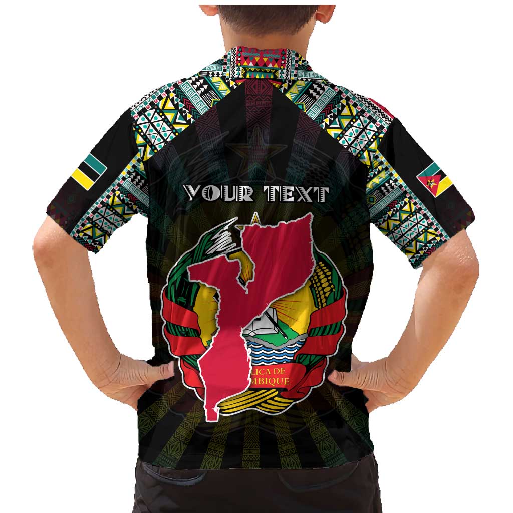 Personalized Mozambique Roots Family Matching Mermaid Dress and Hawaiian Shirt African Map in Fingerprint and Tribal Colors