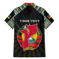 Personalized Mozambique Roots Family Matching Mermaid Dress and Hawaiian Shirt African Map in Fingerprint and Tribal Colors