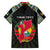 Personalized Mozambique Roots Family Matching Off The Shoulder Long Sleeve Dress and Hawaiian Shirt African Map in Fingerprint and Tribal Colors