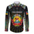 Personalized Mozambique Roots Family Matching Off The Shoulder Long Sleeve Dress and Hawaiian Shirt African Map in Fingerprint and Tribal Colors