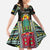 Personalized Mozambique Roots Family Matching Off Shoulder Maxi Dress and Hawaiian Shirt African Map in Fingerprint and Tribal Colors
