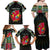 Personalized Mozambique Roots Family Matching Off Shoulder Maxi Dress and Hawaiian Shirt African Map in Fingerprint and Tribal Colors