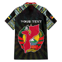 Personalized Mozambique Roots Family Matching Off Shoulder Maxi Dress and Hawaiian Shirt African Map in Fingerprint and Tribal Colors