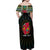 Personalized Mozambique Roots Family Matching Off Shoulder Maxi Dress and Hawaiian Shirt African Map in Fingerprint and Tribal Colors