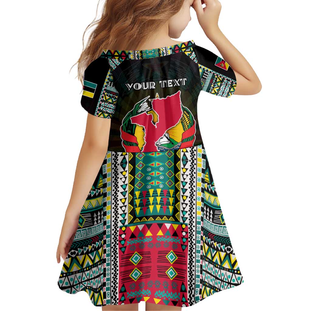 Personalized Mozambique Roots Family Matching Off Shoulder Short Dress and Hawaiian Shirt African Map in Fingerprint and Tribal Colors