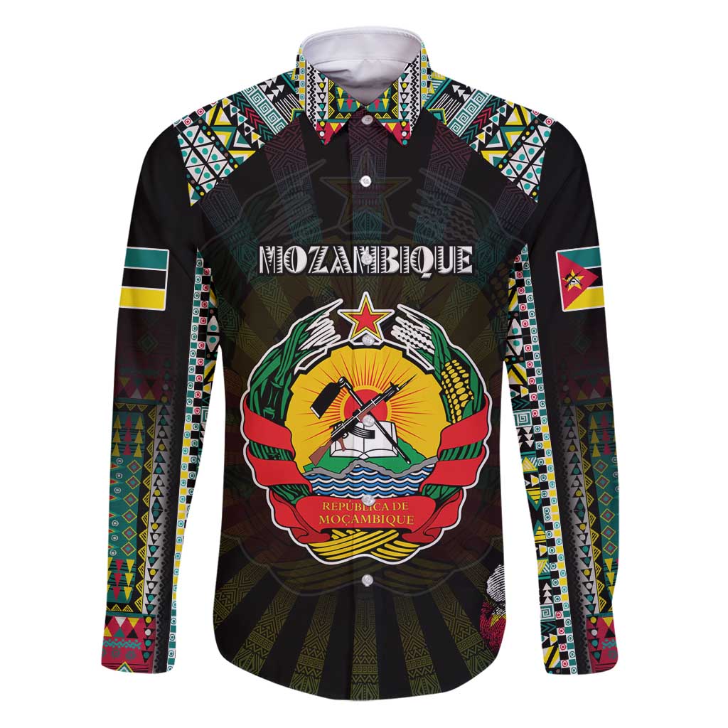 Personalized Mozambique Roots Family Matching Puletasi and Hawaiian Shirt African Map in Fingerprint and Tribal Colors