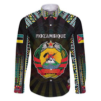 Personalized Mozambique Roots Family Matching Puletasi and Hawaiian Shirt African Map in Fingerprint and Tribal Colors