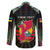 Personalized Mozambique Roots Family Matching Puletasi and Hawaiian Shirt African Map in Fingerprint and Tribal Colors