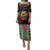 Personalized Mozambique Roots Family Matching Puletasi and Hawaiian Shirt African Map in Fingerprint and Tribal Colors