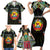 Personalized Mozambique Roots Family Matching Short Sleeve Bodycon Dress and Hawaiian Shirt African Map in Fingerprint and Tribal Colors