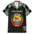 Personalized Mozambique Roots Family Matching Short Sleeve Bodycon Dress and Hawaiian Shirt African Map in Fingerprint and Tribal Colors