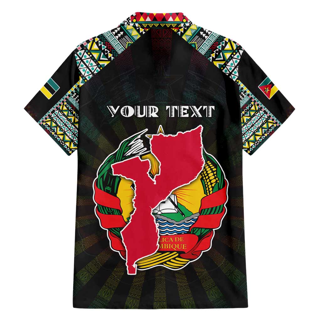 Personalized Mozambique Roots Family Matching Short Sleeve Bodycon Dress and Hawaiian Shirt African Map in Fingerprint and Tribal Colors