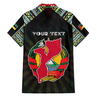 Personalized Mozambique Roots Family Matching Short Sleeve Bodycon Dress and Hawaiian Shirt African Map in Fingerprint and Tribal Colors