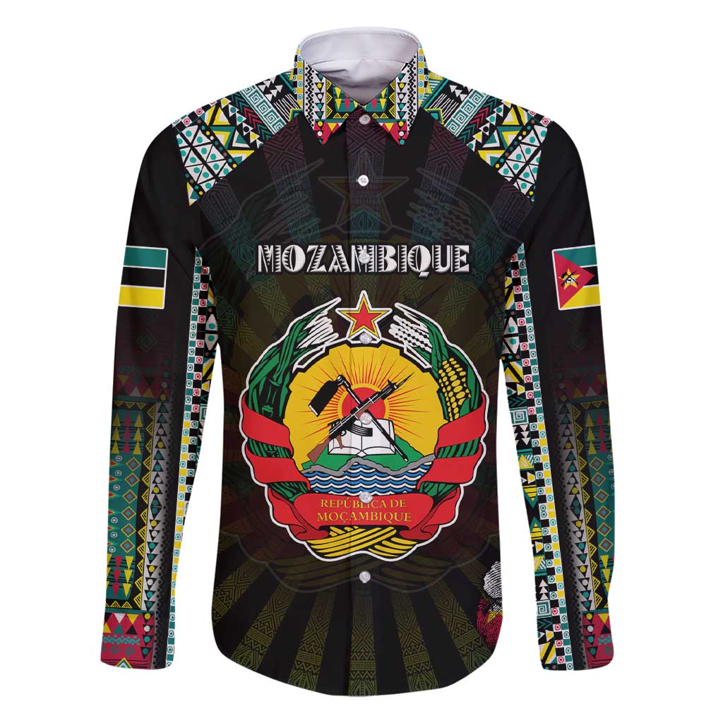 Personalized Mozambique Roots Family Matching Short Sleeve Bodycon Dress and Hawaiian Shirt African Map in Fingerprint and Tribal Colors