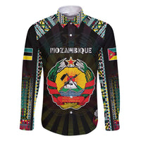 Personalized Mozambique Roots Family Matching Short Sleeve Bodycon Dress and Hawaiian Shirt African Map in Fingerprint and Tribal Colors