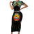 Personalized Mozambique Roots Family Matching Short Sleeve Bodycon Dress and Hawaiian Shirt African Map in Fingerprint and Tribal Colors