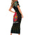 Personalized Mozambique Roots Family Matching Short Sleeve Bodycon Dress and Hawaiian Shirt African Map in Fingerprint and Tribal Colors