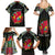 Personalized Mozambique Roots Family Matching Summer Maxi Dress and Hawaiian Shirt African Map in Fingerprint and Tribal Colors