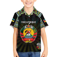 Personalized Mozambique Roots Family Matching Tank Maxi Dress and Hawaiian Shirt African Map in Fingerprint and Tribal Colors