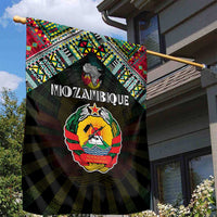 Mozambique Roots Garden Flag African Map in Fingerprint and Tribal Colors