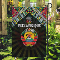 Mozambique Roots Garden Flag African Map in Fingerprint and Tribal Colors