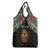 Mozambique Roots Grocery Bag African Map in Fingerprint and Tribal Colors