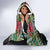 Mozambique Roots Hooded Blanket African Map in Fingerprint and Tribal Colors