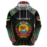 Personalized Mozambique Roots Hoodie African Map in Fingerprint and Tribal Colors