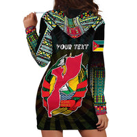 Personalized Mozambique Roots Hoodie Dress African Map in Fingerprint and Tribal Colors