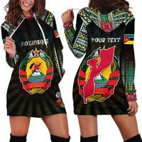 Personalized Mozambique Roots Hoodie Dress African Map in Fingerprint and Tribal Colors