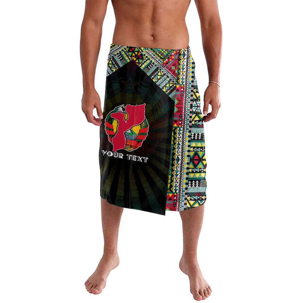 Personalized Mozambique Roots Lavalava African Map in Fingerprint and Tribal Colors