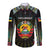 Personalized Mozambique Roots Long Sleeve Button Shirt African Map in Fingerprint and Tribal Colors