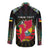 Personalized Mozambique Roots Long Sleeve Button Shirt African Map in Fingerprint and Tribal Colors