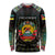 Personalized Mozambique Roots Long Sleeve Shirt African Map in Fingerprint and Tribal Colors