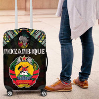 Mozambique Roots Luggage Cover African Map in Fingerprint and Tribal Colors
