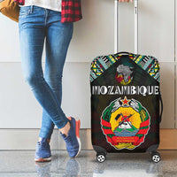Mozambique Roots Luggage Cover African Map in Fingerprint and Tribal Colors