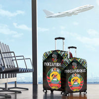 Mozambique Roots Luggage Cover African Map in Fingerprint and Tribal Colors